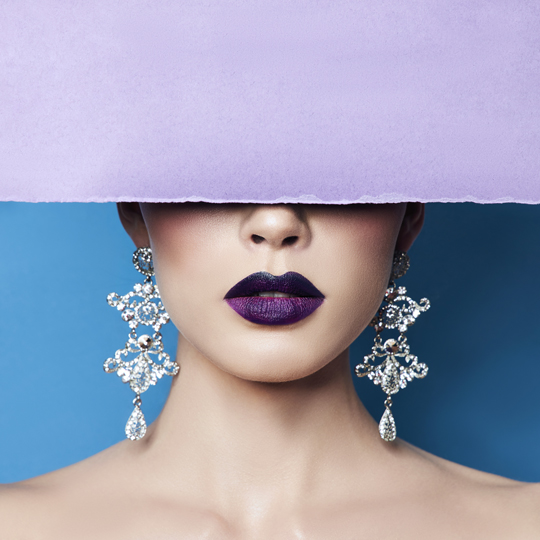 wearing earrings model